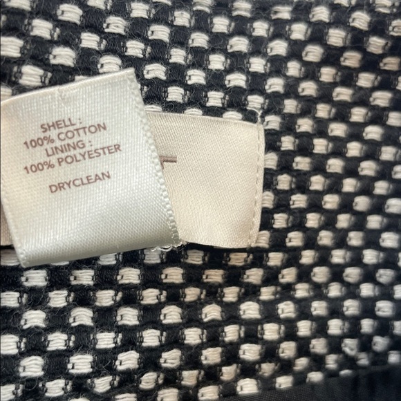 LOFT Black White Tweed Pencil Skirt Contrast Trim Classic Womens Sz 6 - Picture 7 of 7